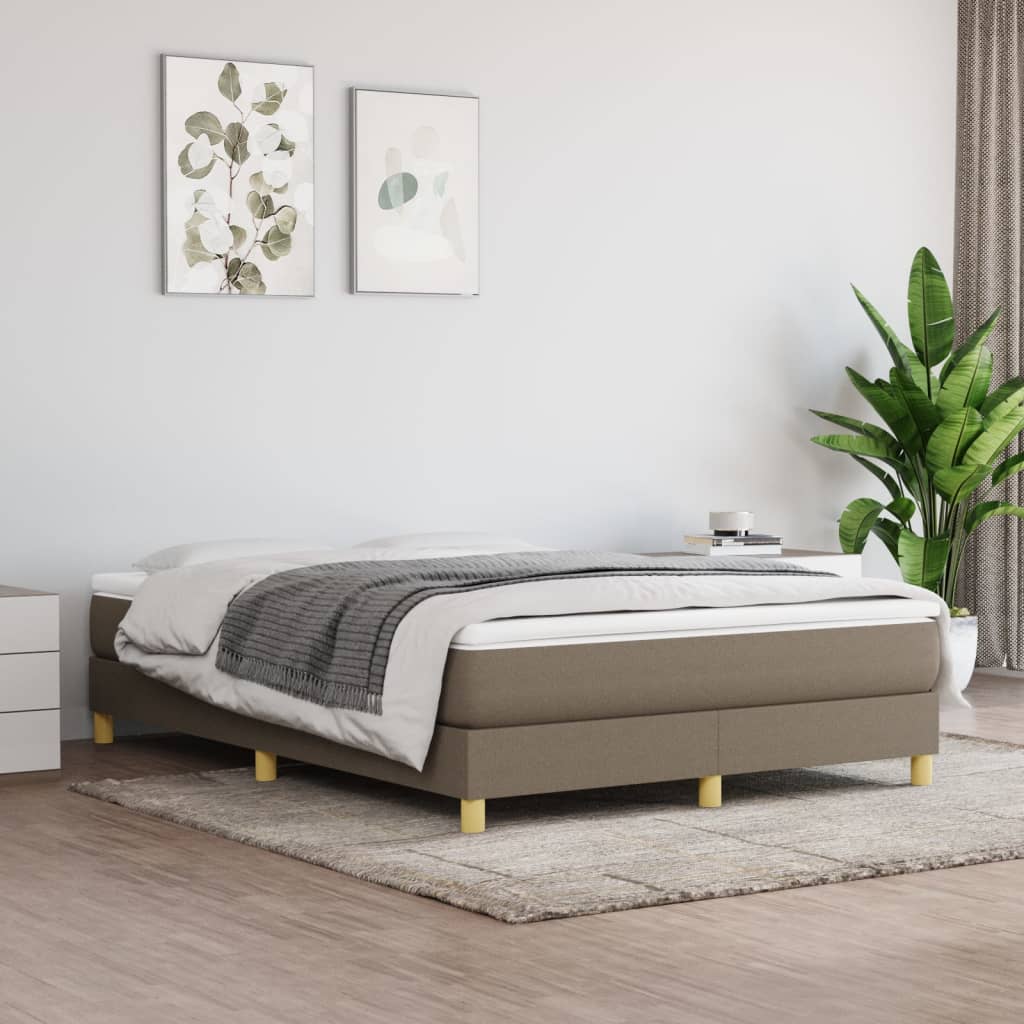 Boxspring-sängram taupe 140x200 cm tyg