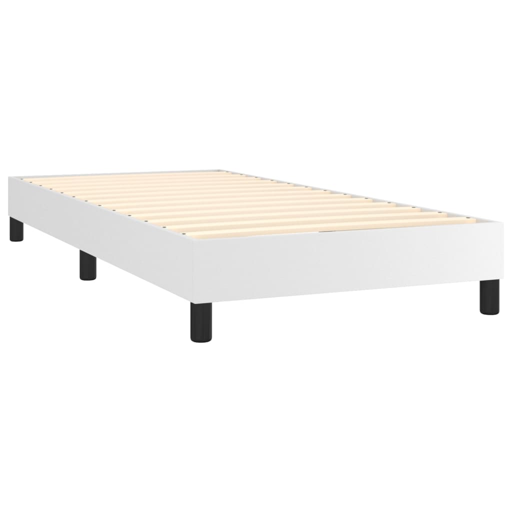 Boxspring-sängram vit 80x200 cm konstläder