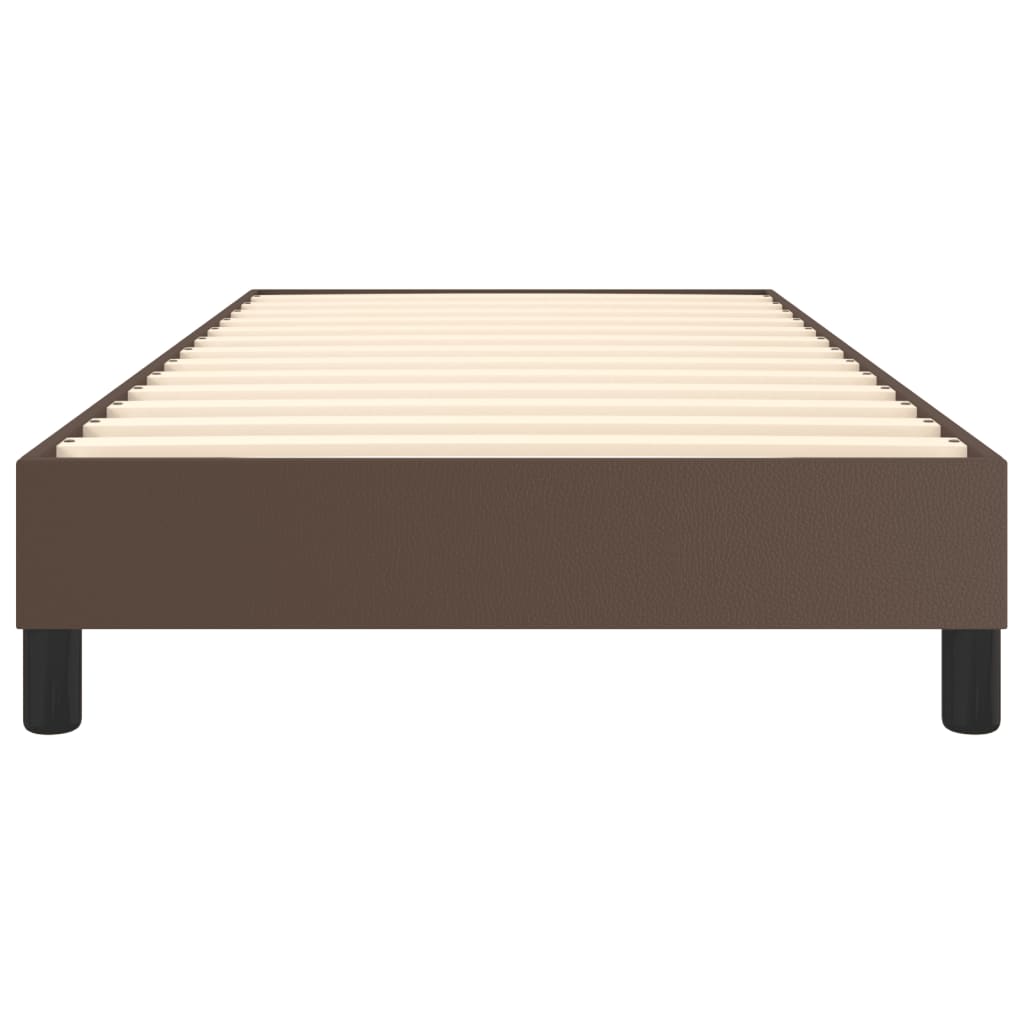 Boxspring-sängram brun 80x200 cm konstläder