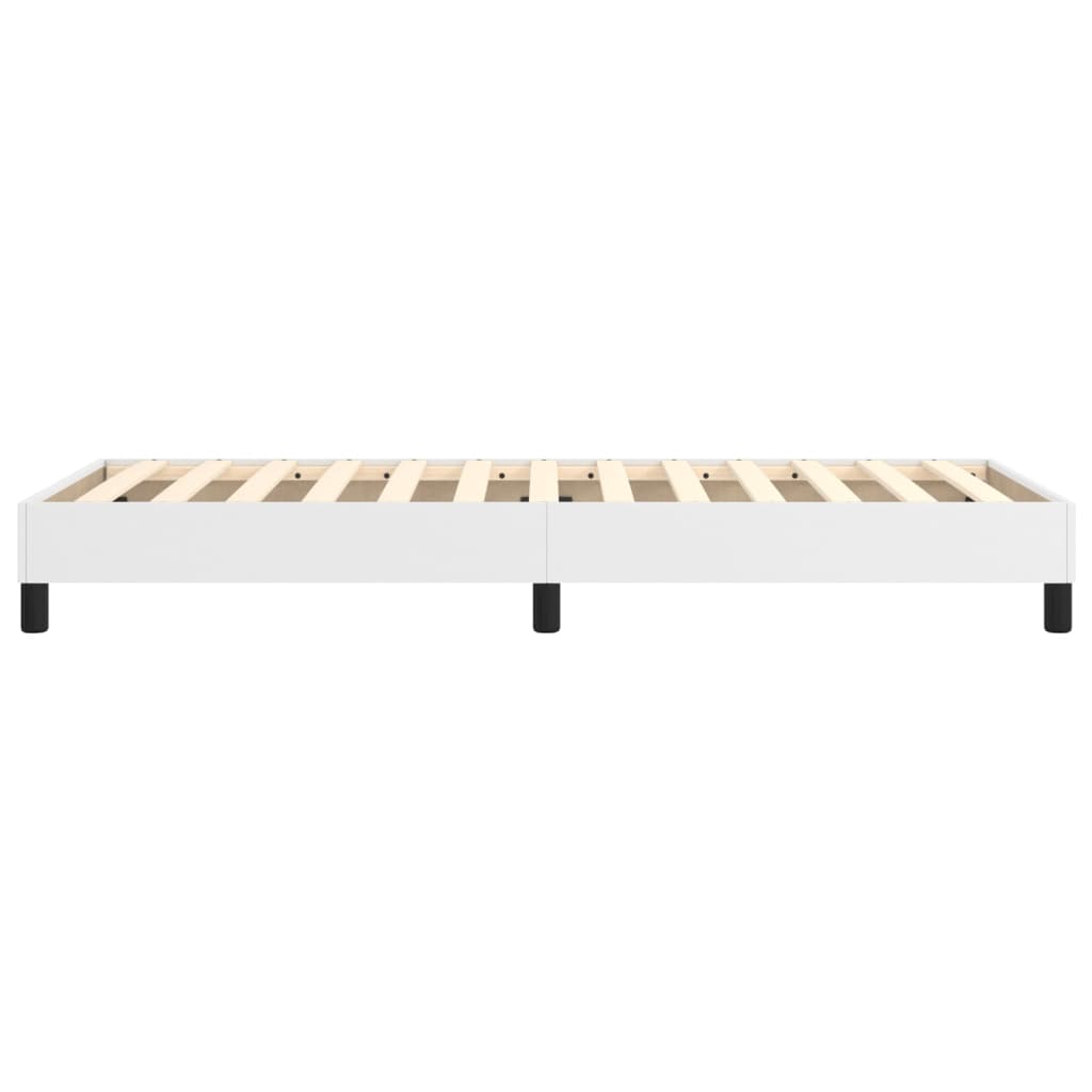 Boxspring-sängram vit 90x190 cm konstläder