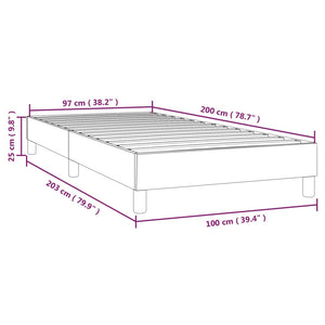 Boxspring-sängram vit 100x200 cm konstläder