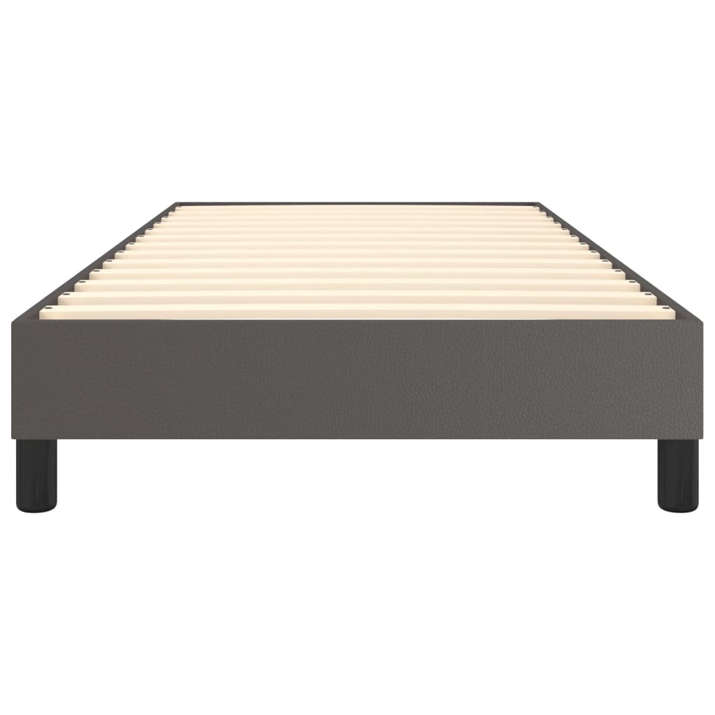 Boxspring-sängram grå 100x200 cm konstläder