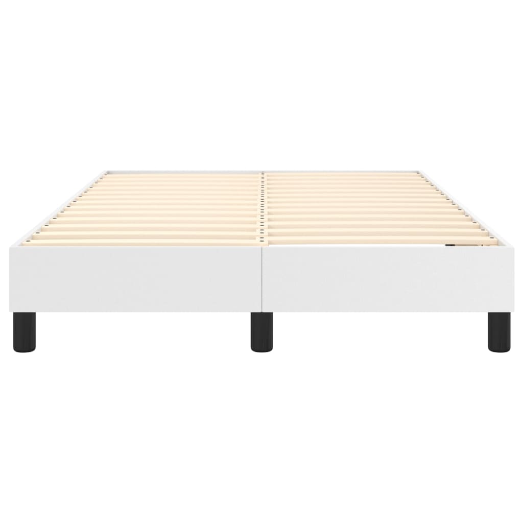 Boxspring-sängram vit 120x200 cm konstläder