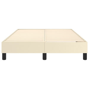 Boxspring-sängram gräddvit 120x200 cm konstläder