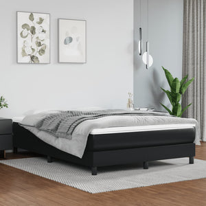 Boxspring-sängram svart 140x190 cm konstläder