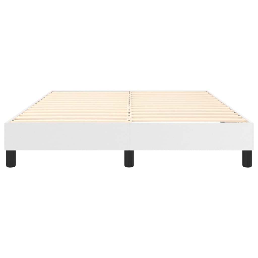Boxspring-sängram vit 140x190 cm konstläder
