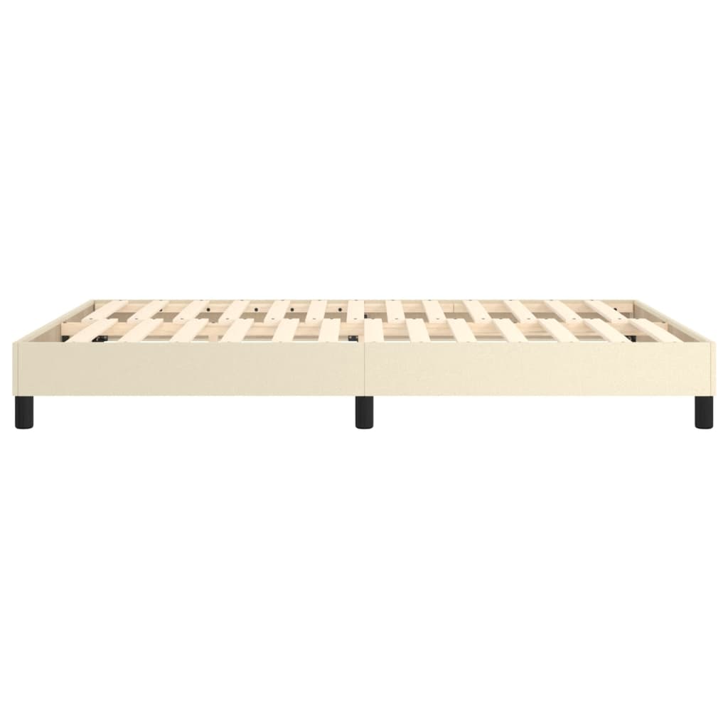 Boxspring-sängram gräddvit 140x190 cm konstläder