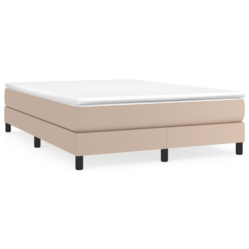 Boxspring-sängram cappuccino 140x190 cm konstläder