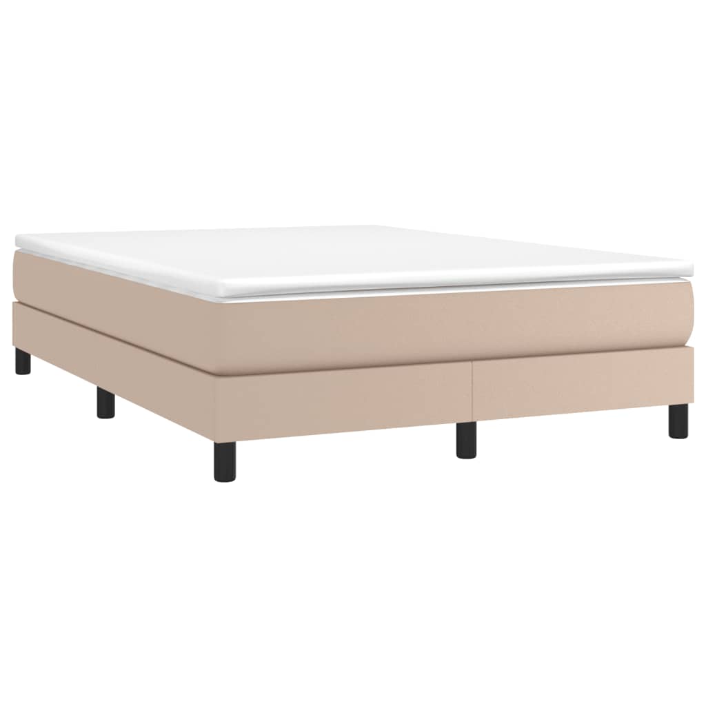 Boxspring-sängram cappuccino 140x190 cm konstläder