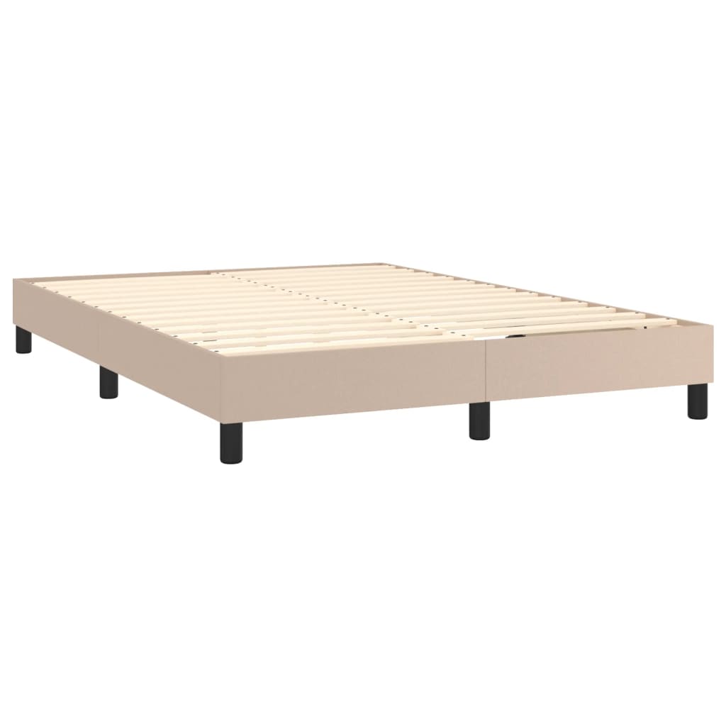Boxspring-sängram cappuccino 140x190 cm konstläder