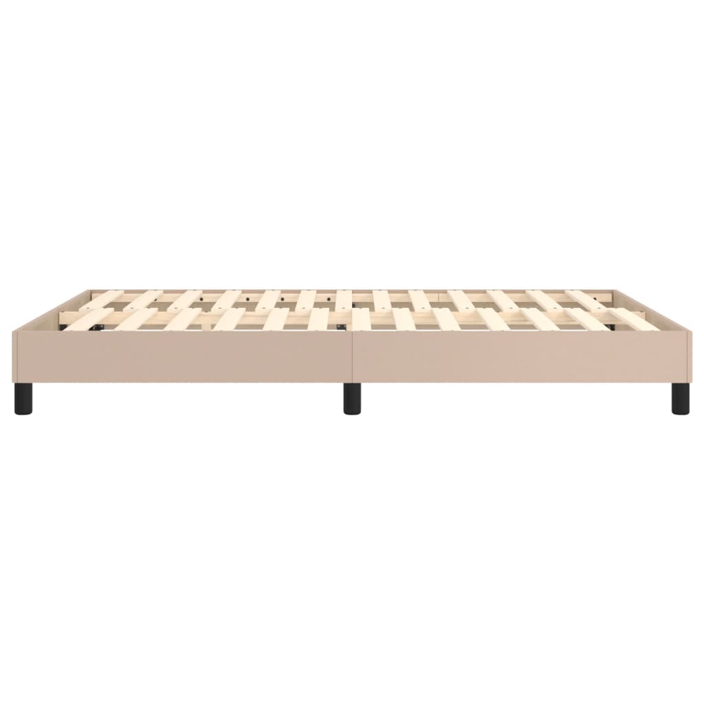 Boxspring-sängram cappuccino 140x190 cm konstläder