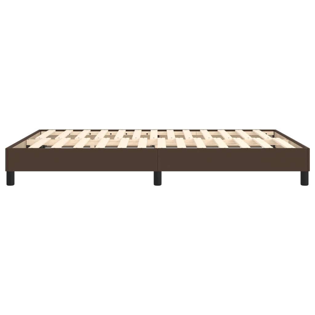 Boxspring-sängram brun 140x200 cm konstläder