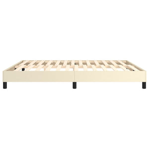 Boxspring-sängram gräddvit 160x200 cm konstläder