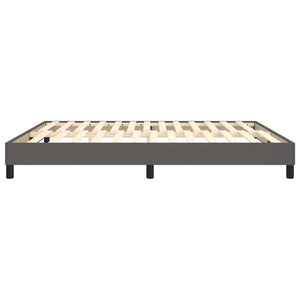 Boxspring-sängram grå 160x200 cm konstläder