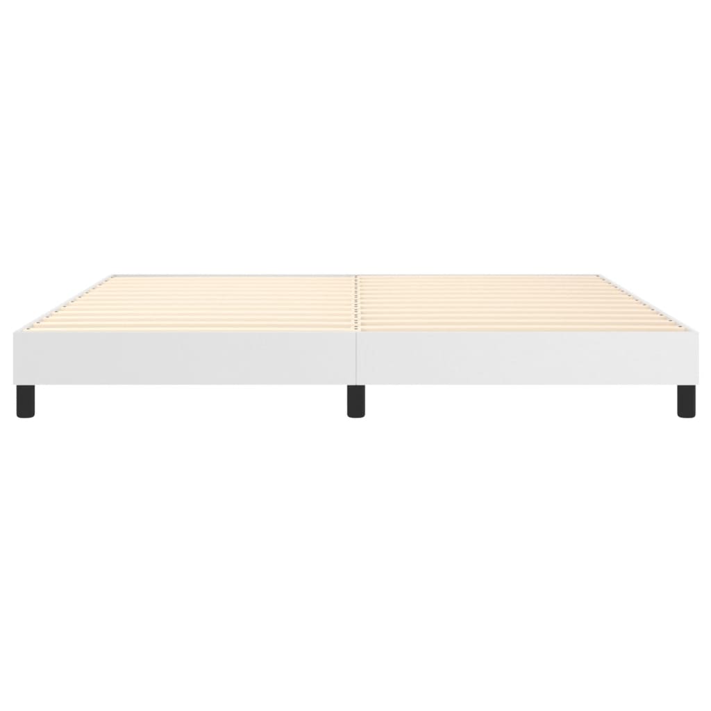 Boxspring-sängram vit 200x200 cm konstläder
