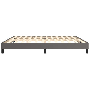 Boxspring-sängram grå 200x200 cm konstläder