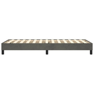 Boxspring-sängram mörkgrå 80x200 cm sammet