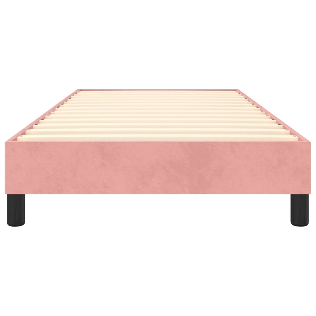 Boxspring-sängram rosa 90x190 cm sammet