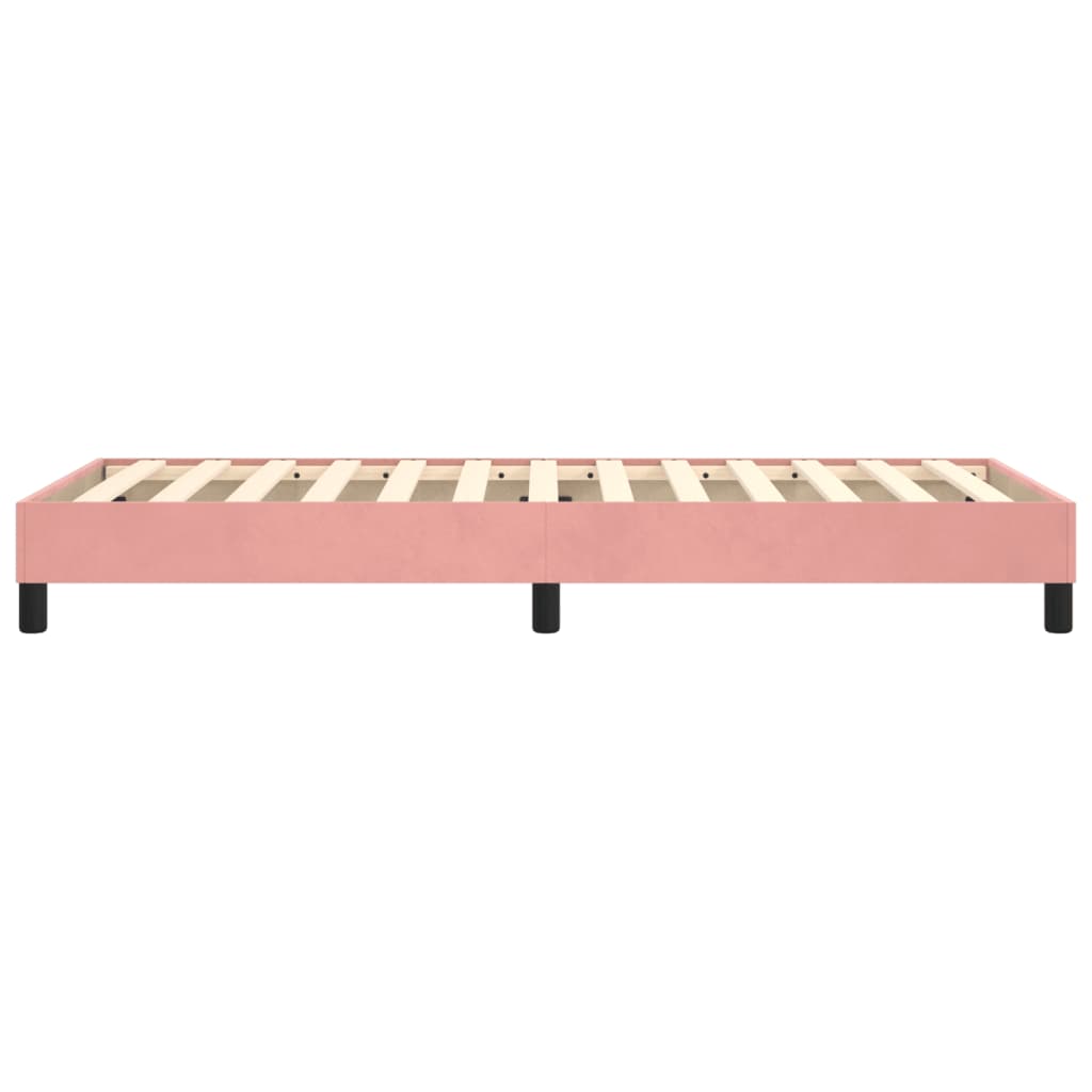 Boxspring-sängram rosa 90x190 cm sammet
