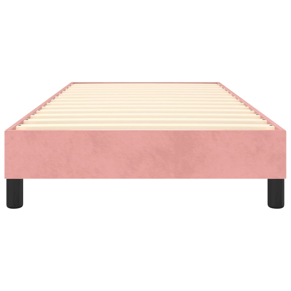 Boxspring-sängram rosa 90x200 cm sammet