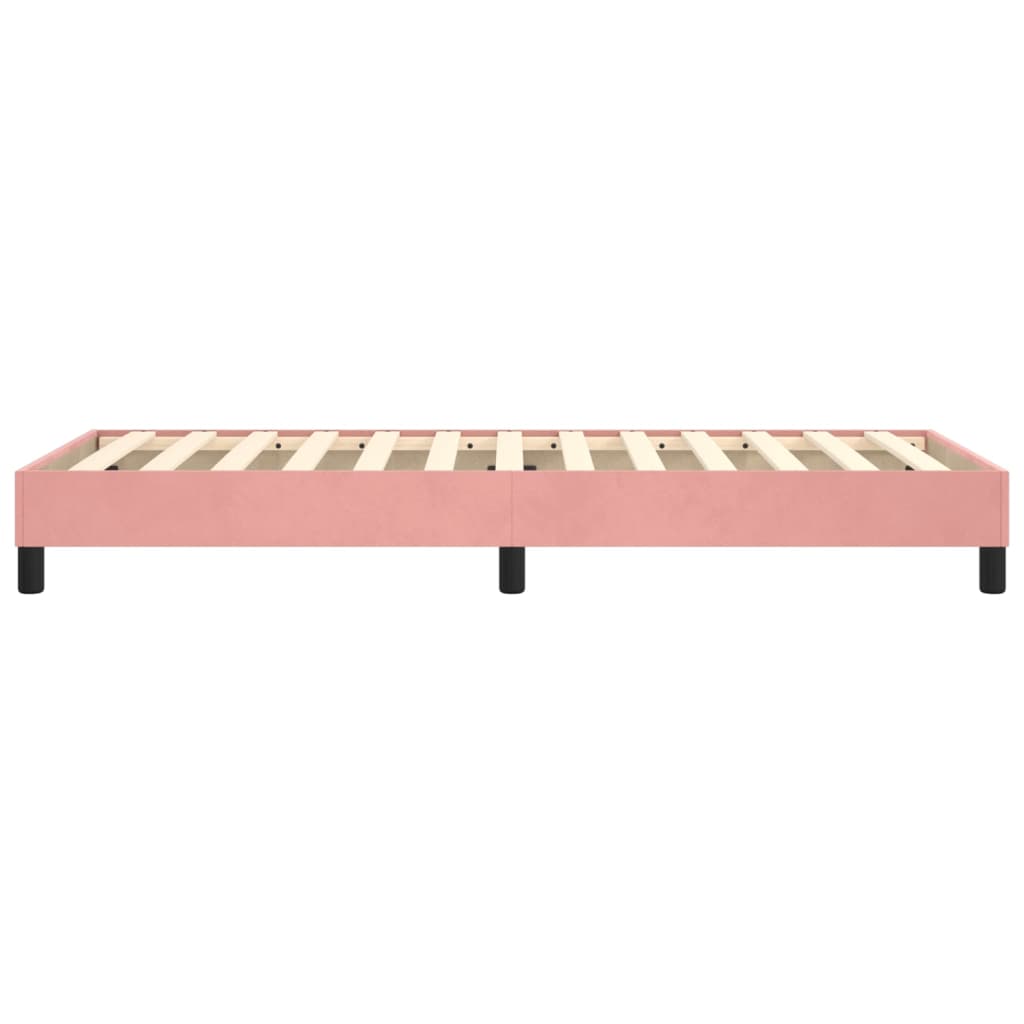 Boxspring-sängram rosa 90x200 cm sammet