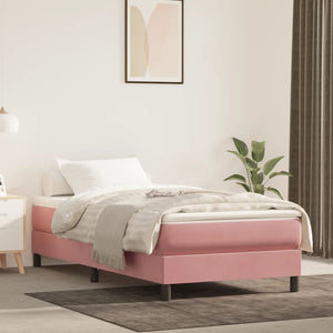 Boxspring-sängram rosa 100x200 cm sammet