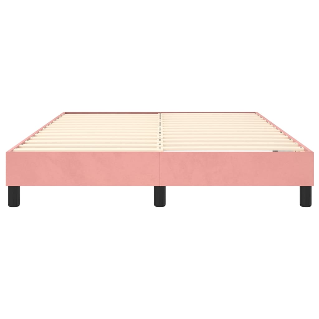 Boxspring-sängram rosa 140x190 cm sammet