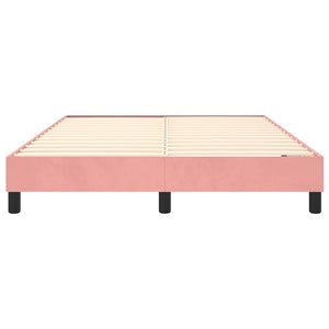 Boxspring-sängram rosa 140x190 cm sammet