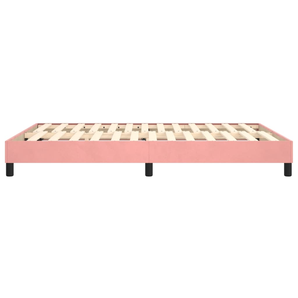 Boxspring-sängram rosa 140x190 cm sammet