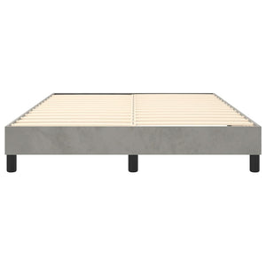 Boxspring-sängram ljusgrå 140x200 cm sammet