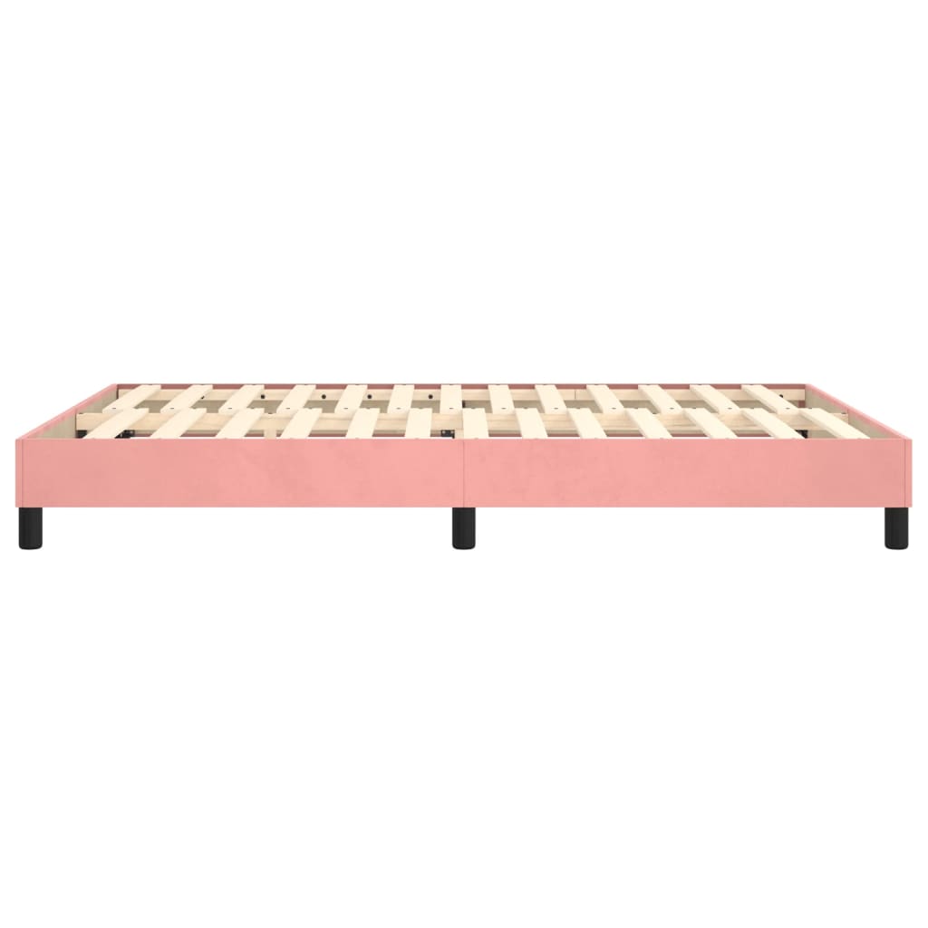 Boxspring-sängram rosa 140x200 cm sammet