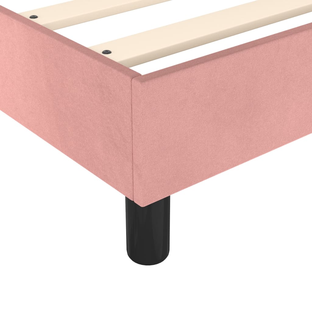 Boxspring-sängram rosa 140x200 cm sammet