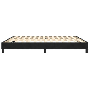 Boxspring-sängram svart 160x200 cm sammet
