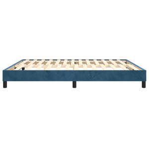 Boxspring-sängram mörkblå 160x200 cm sammet