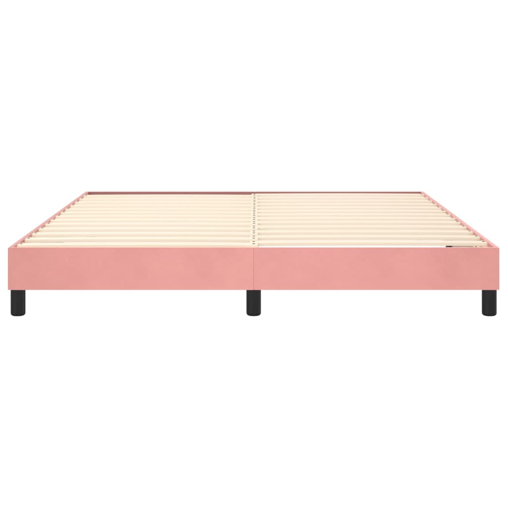 Boxspring-sängram rosa 160x200 cm sammet
