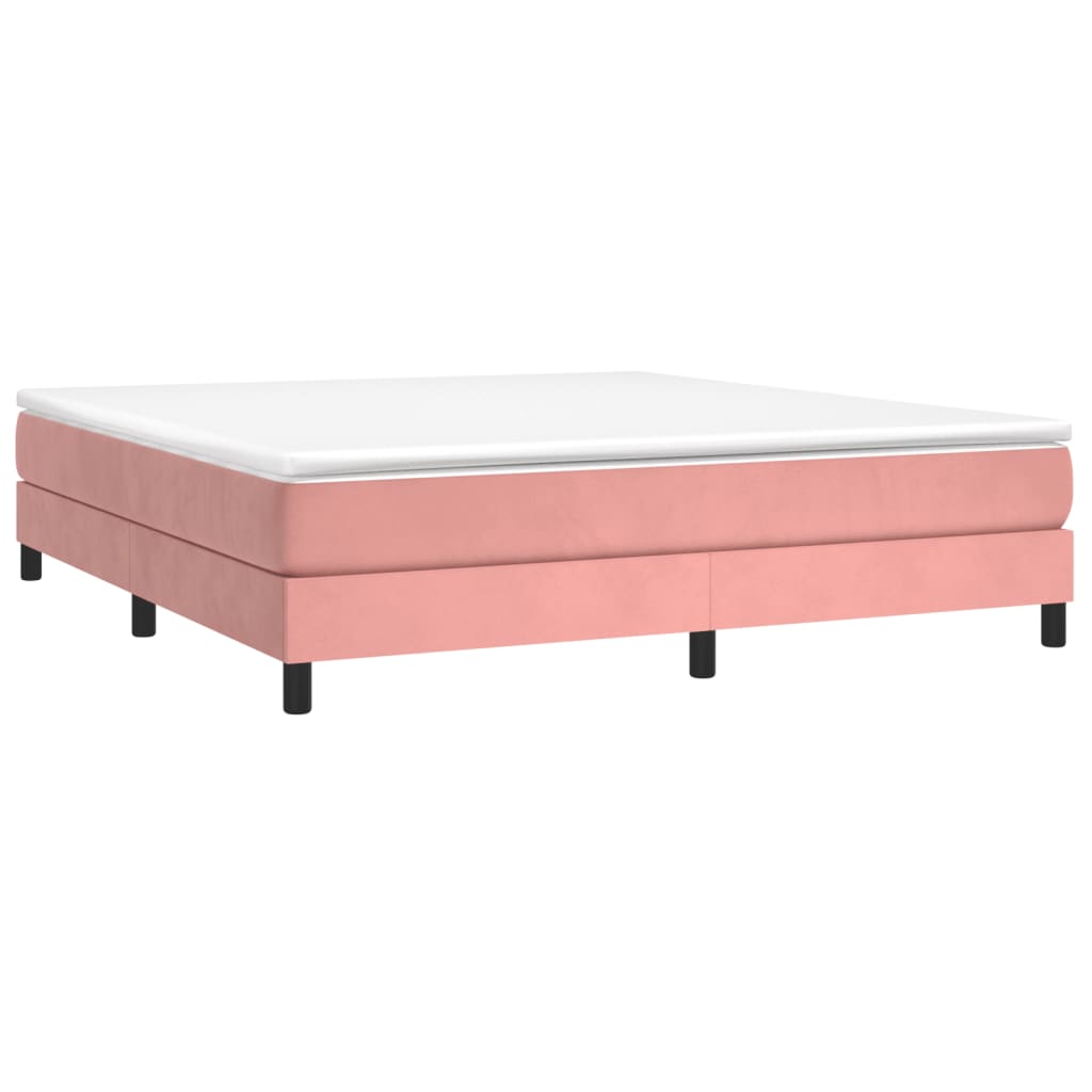 Boxspring-sängram rosa 180x200 cm sammet