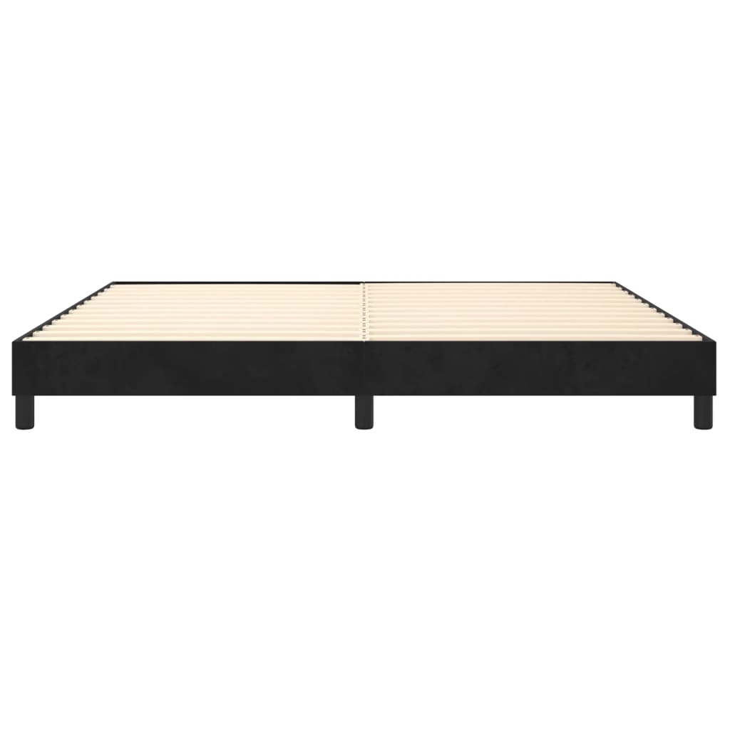 Boxspring-sängram svart 200x200 cm sammet