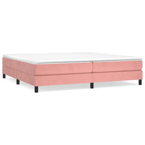 Boxspring-sängram rosa 200x200 cm sammet