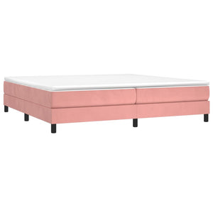 Boxspring-sängram rosa 200x200 cm sammet