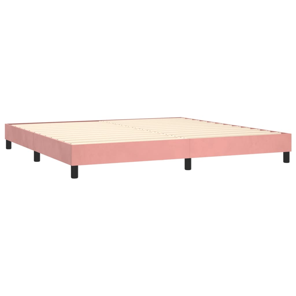 Boxspring-sängram rosa 200x200 cm sammet