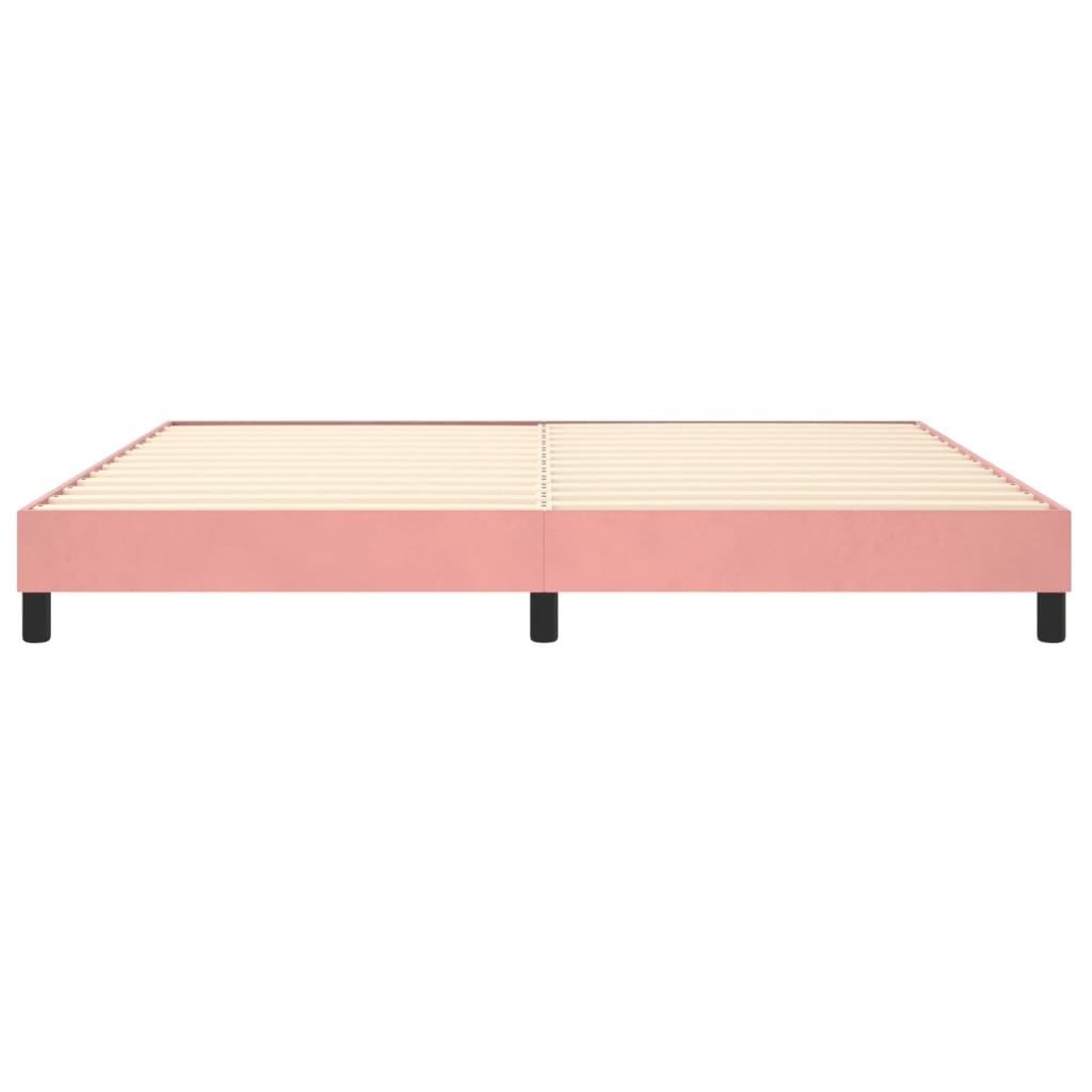 Boxspring-sängram rosa 200x200 cm sammet