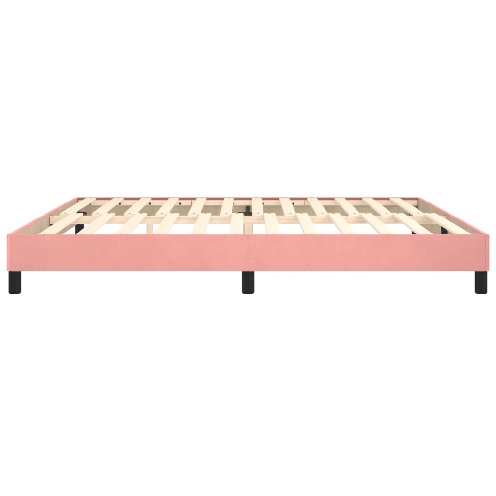 Boxspring-sängram rosa 200x200 cm sammet
