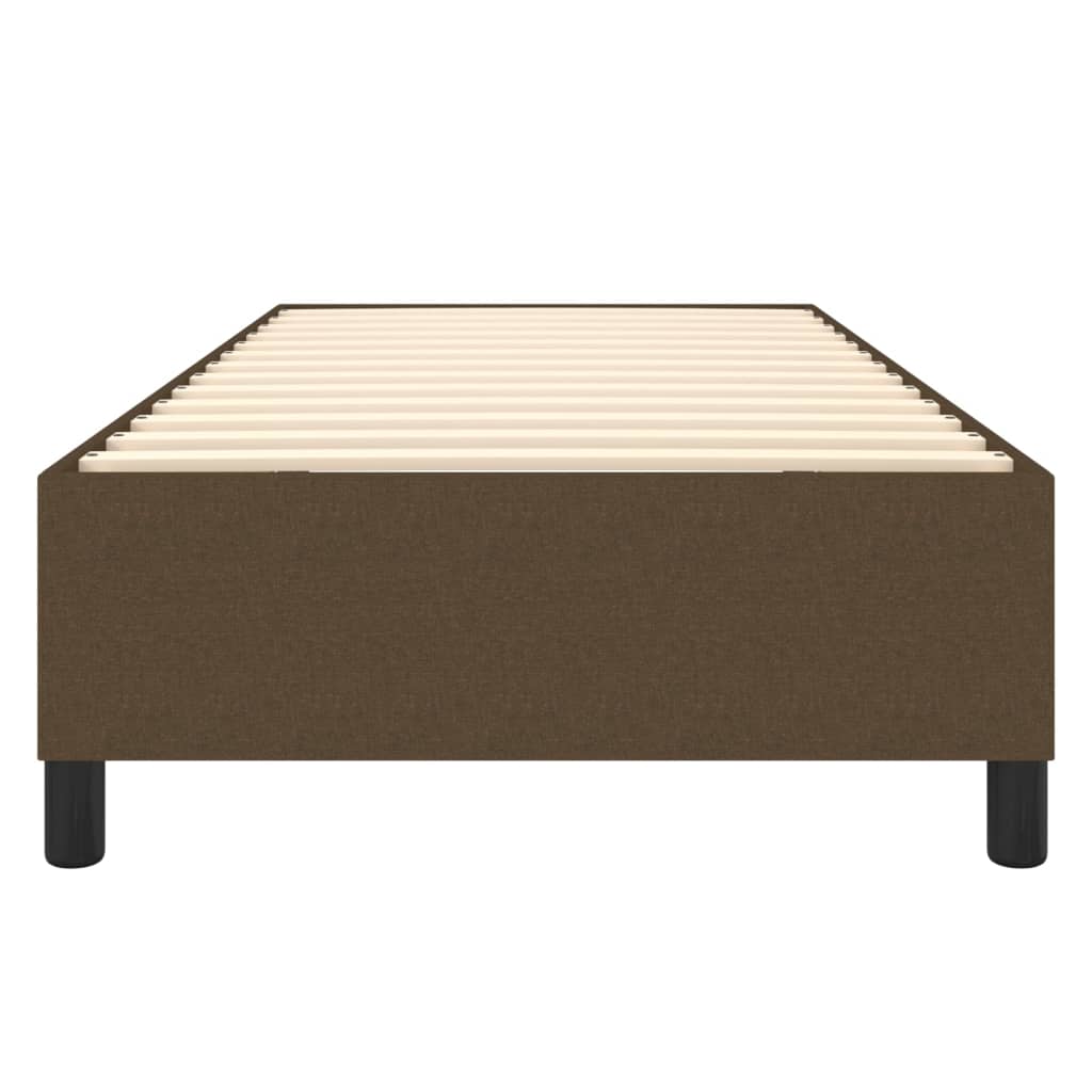 Boxspring-sängram mörkbrun 90x190 cm tyg
