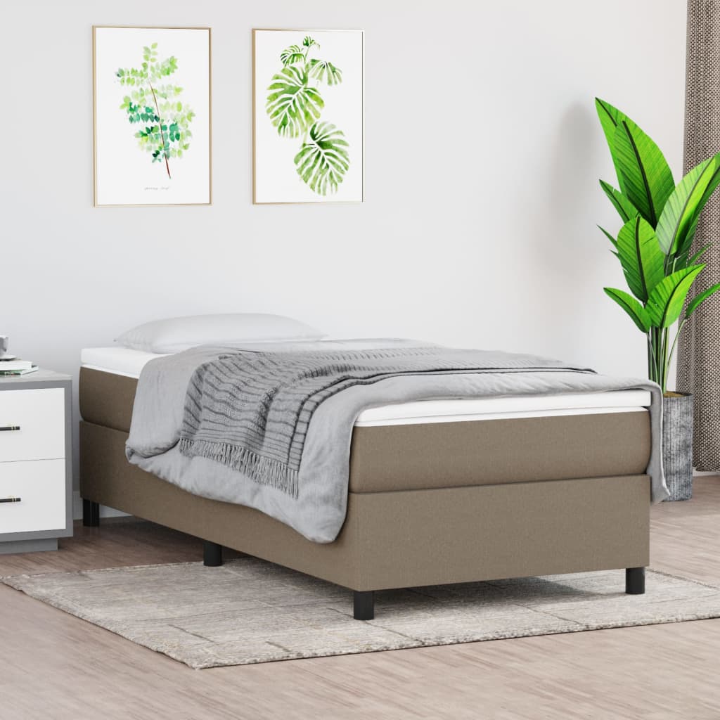 Boxspring-sängram Taupe 90x190 cm tyg