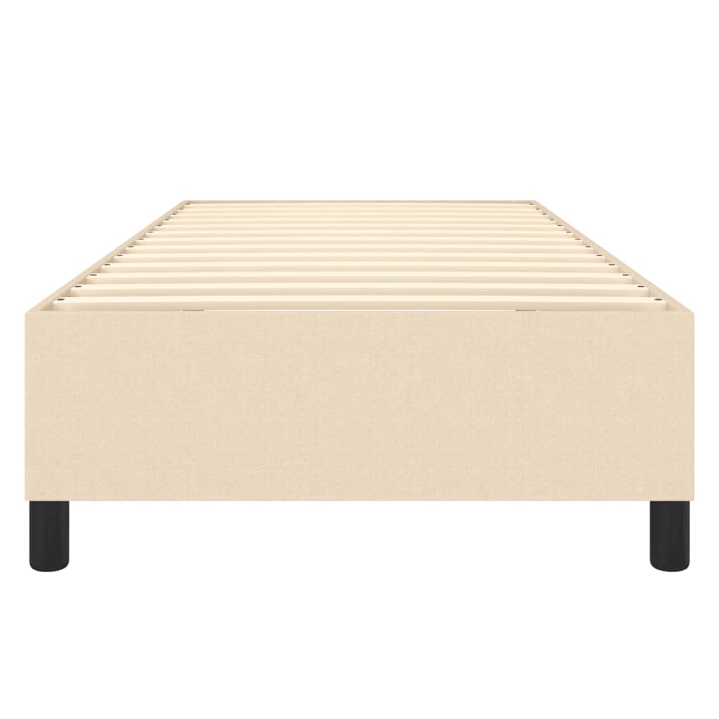 Boxspring-sängram gräddvit 90x190 cm tyg