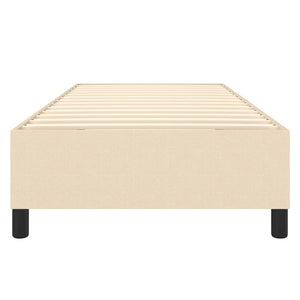 Boxspring-sängram gräddvit 90x190 cm tyg