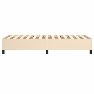 Boxspring-sängram gräddvit 90x190 cm tyg