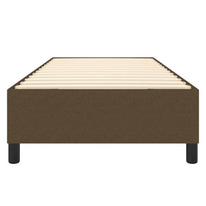 Boxspring-sängram mörkbrun 90x200 cm tyg