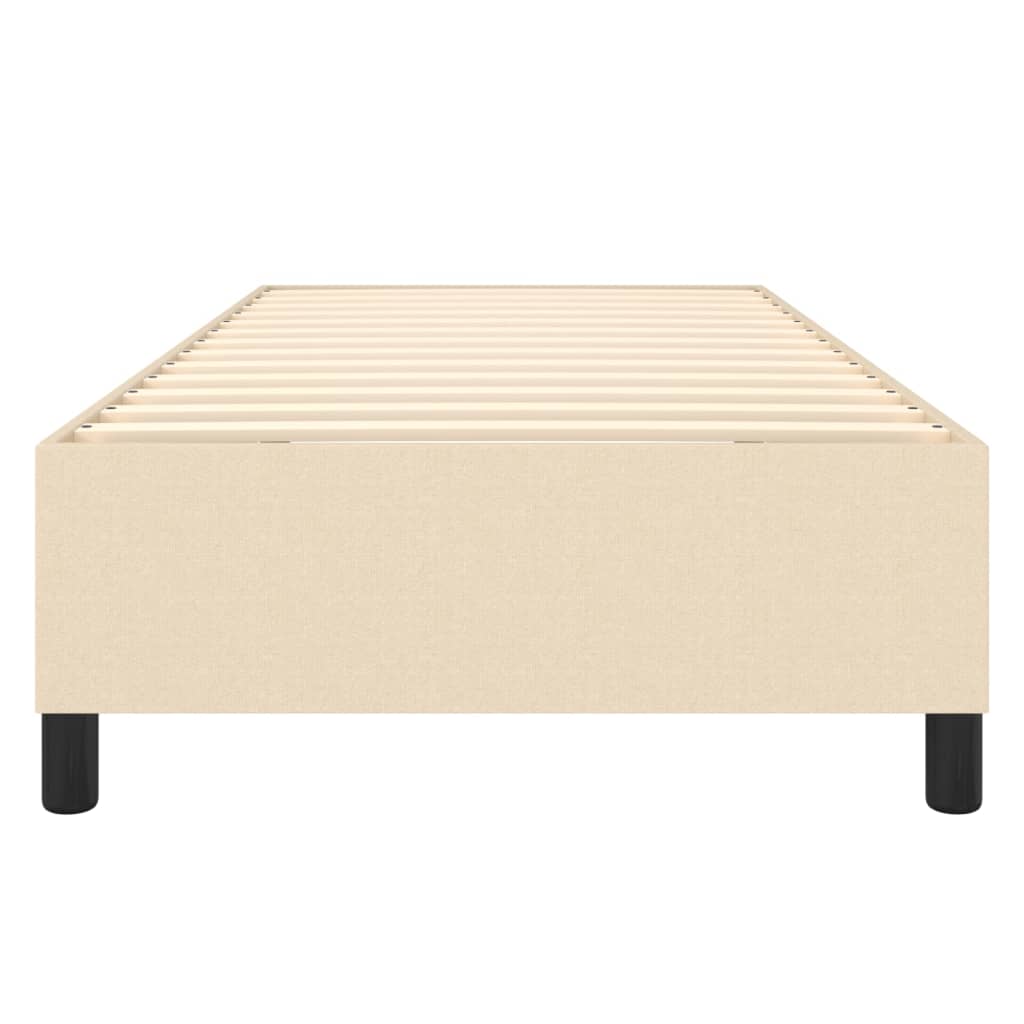 Boxspring-sängram cremefärgad 90x200 cm tyg