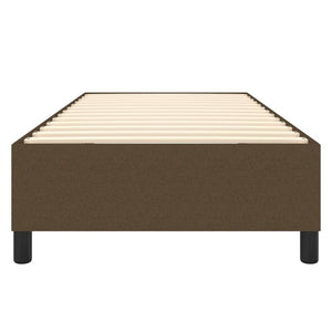 Boxspring-sängram mörkbrun 100x200 cm tyg